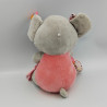 Doudou peluche koala gris rose fleurs Cally miroir hochet JEMINI