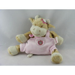 Doudou semi plat vache rose Lola rosalie BENGY 