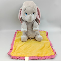 Doudou éléphant Dumbo mouchoir couverture jaune bleu rose DISNEY BABIES