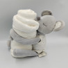 Doudou souris grise robe blanche pois avec plaid OBAIBI