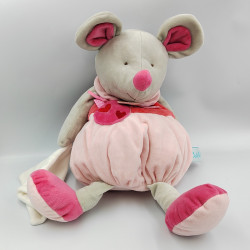 Doudou pantin super activités souris grise rose rouge BABY NAT