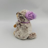 Peluche marmotte foulard mauve LOVY PELUCHES