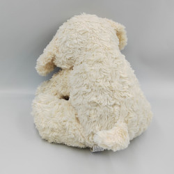 Doudou peluche chien blanc écru MONOPRIX