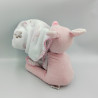 Doudou biche rose blanche fleurs couverture plaid TOM & KIDDY TOMKIDS