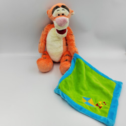 Doudou Tigrou avec mouchoir bleu vert Disney Nicotoy