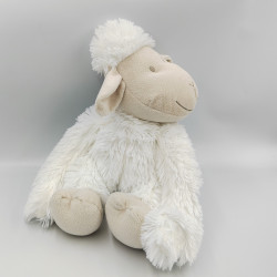 Doudou peluche mouton blanc beige scratch BUT