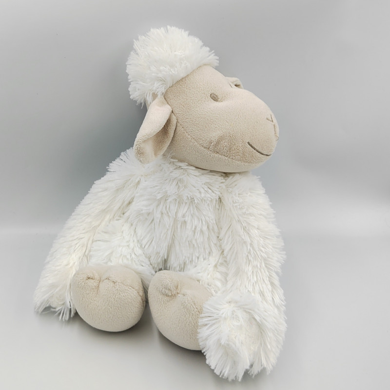 Doudou peluche mouton blanc beige scratch BUT