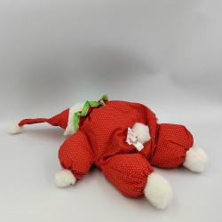 Doudou peluche ours blanc rouge pois BEANY
