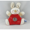 Doudou plat lapin rouge blanc SUCRE D'ORGE 