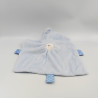 Doudou plat carré lapin bleu clair Lapidou NATTOU
