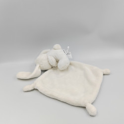 Doudou lapin blanc mouchoir VERTBAUDET