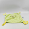 Doudou plat grenouille verte jaune GIPSY