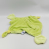 Doudou plat grenouille verte jaune GIPSY