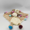 Doudou plat ane poney cheval beige rose bleu BABYSUN
