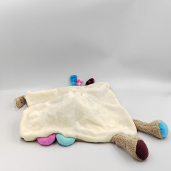 Doudou plat ane poney cheval beige rose bleu BABYSUN