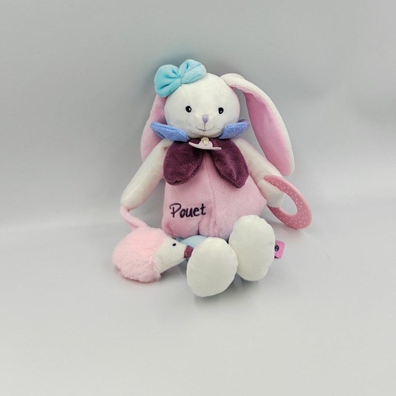 Doudou lapin rose blanc prune bleu Berry BABY NAT