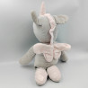 Doudou peluche licorne grise rose ALE HOP