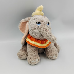 Peluche Dumbo l'éléphant gris col orange DISNEY