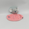 Doudou plat koala gris rose feuilles SUCRE D'ORGE