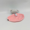 Doudou plat koala gris rose feuilles SUCRE D'ORGE