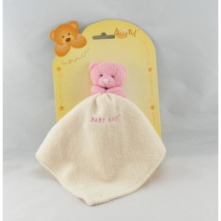 Doudou plat ours rose mouchoir Baby nat 