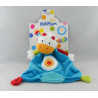 Doudou plat lapin rose vert bleu BABYSUN
