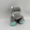 Doudou peluche hippopotame gris bleu FRANCOISE SAGET
