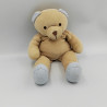 Doudou Ours rose beige vichy bleu TARTINE ET CHOCOLAT