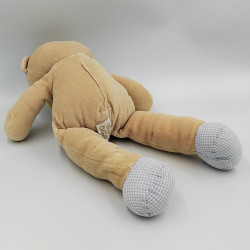 Doudou Ours rose beige vichy bleu TARTINE ET CHOCOLAT