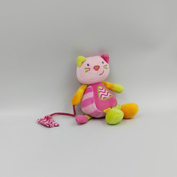 Mini doudou chat rose vert BABYSUN