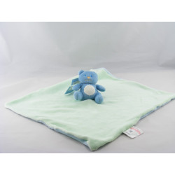 Doudou plat vert bleu ours bleu P'TIT DODO CANDIDE