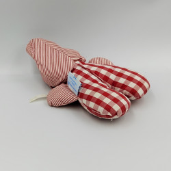 Petit doudou lutin poupée rouge carreaux NOUNOURS