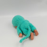 Ancienne Peluche Singe Kiki bleu vert AJENA