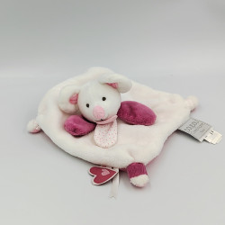 Doudou et compagnie plat souris blanc rose MELI MELO
