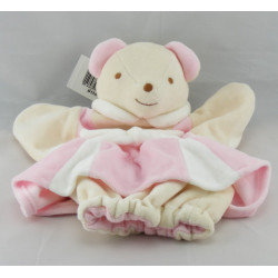 Doudou plat marionnette souris robe rose NOUNOURS