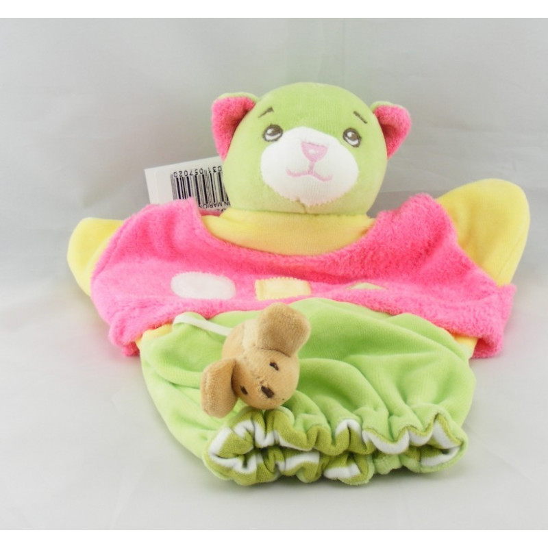 Doudou plat marionnette souris robe rose NOUNOURS