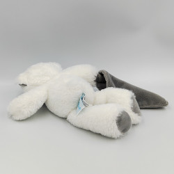 Doudou ours blanc gris mouchoir Pap ours BABY NAT
