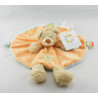 Doudou plat ours sweat capuche orange bleu NICOTOY