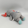 Doudou veilleuse lapin gris rouge vert bleu SUCRE D'ORGE