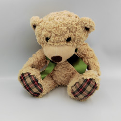Peluche ours beige carreaux GOFFA