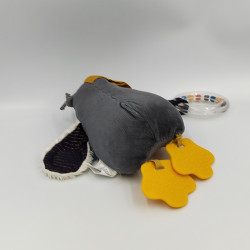 Doudou chouette hibou les Moustaches hochet MOULIN ROTY