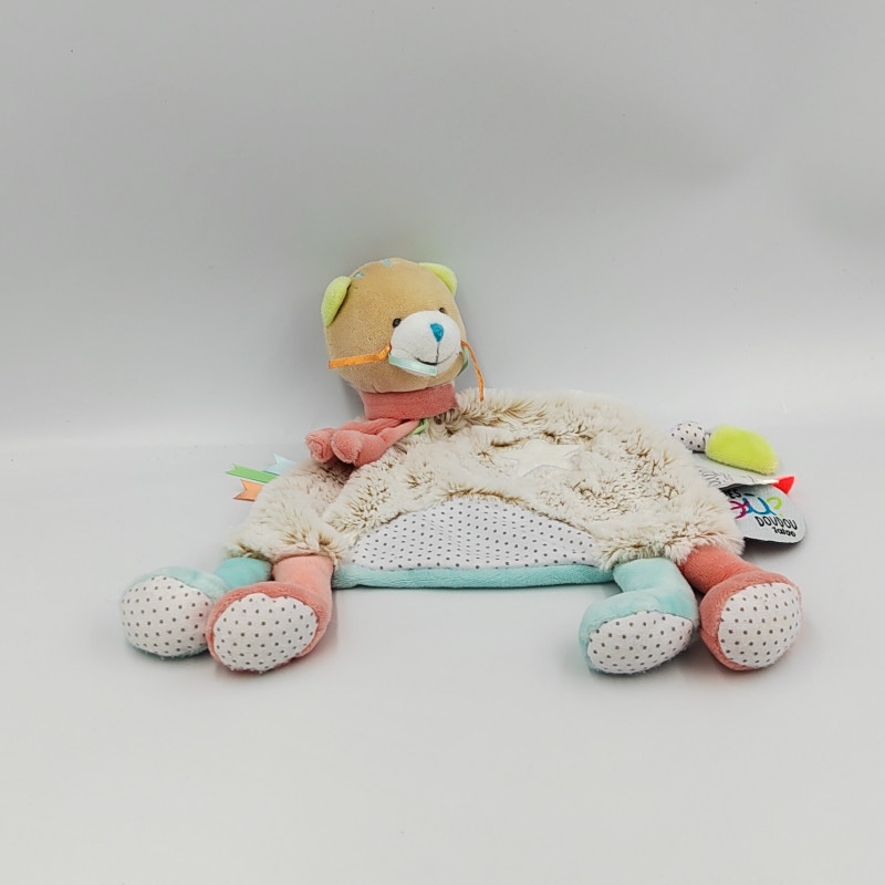 Doudou et compagnie plat chat blanc beige bleu rouge Papatte TATOO