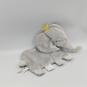Doudou plat éléphant gris couronne TEX