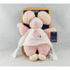 Doudou souris rose robe blanche fleur AJENA