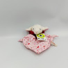 Doudou plat mouton blanc rose rouge motifs KATHE KRUSE