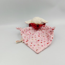 Doudou plat mouton blanc rose rouge motifs KATHE KRUSE