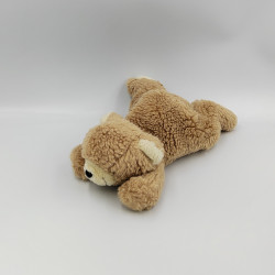 Ancienne peluche ours beige couché