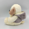 Peluche Doudou chien blanc beige gris capuche GIPSY