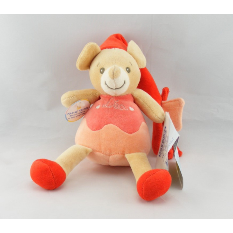 Doudou souris rose Cerise NOUNOURS 30 CM 