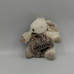 Petit Doudou Lapin blanc gris beige Les Flocons Baby nat